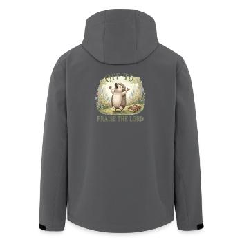 Auf, Um Den Herrn Zu Preisen Christian Igel - Recycelte Männer Softshell-Jacke von Stanley/Stella - Schwarz - Hinten - AI Model Male 185 light (185cm)