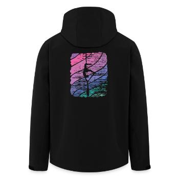 Vertical Cloth Vintage Aerial Acrobatics Aerial Silk - Men’s Recycled Softshell Jacket by Stanley/Stella - black - Back - AI Model Male 185 light (185cm)