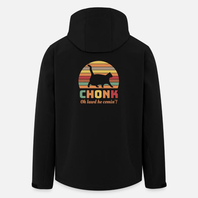 Chonk Cat Retro Sonnenuntergangs-Tee - Recycelte Männer Softshell-Jacke von Stanley/Stella - Schwarz