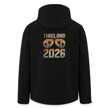 Thailand 2026 - Recycelte Männer Softshell-Jacke von Stanley/Stella - Schwarz - Hinten - AI Model Male 185 light (185cm)