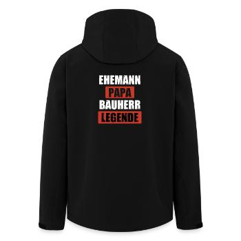 Vatertag Papa Ehemann Grillmeister Humor - Recycelte Männer Softshell-Jacke von Stanley/Stella - Schwarz - Hinten - AI Model Male 185 light (185cm)