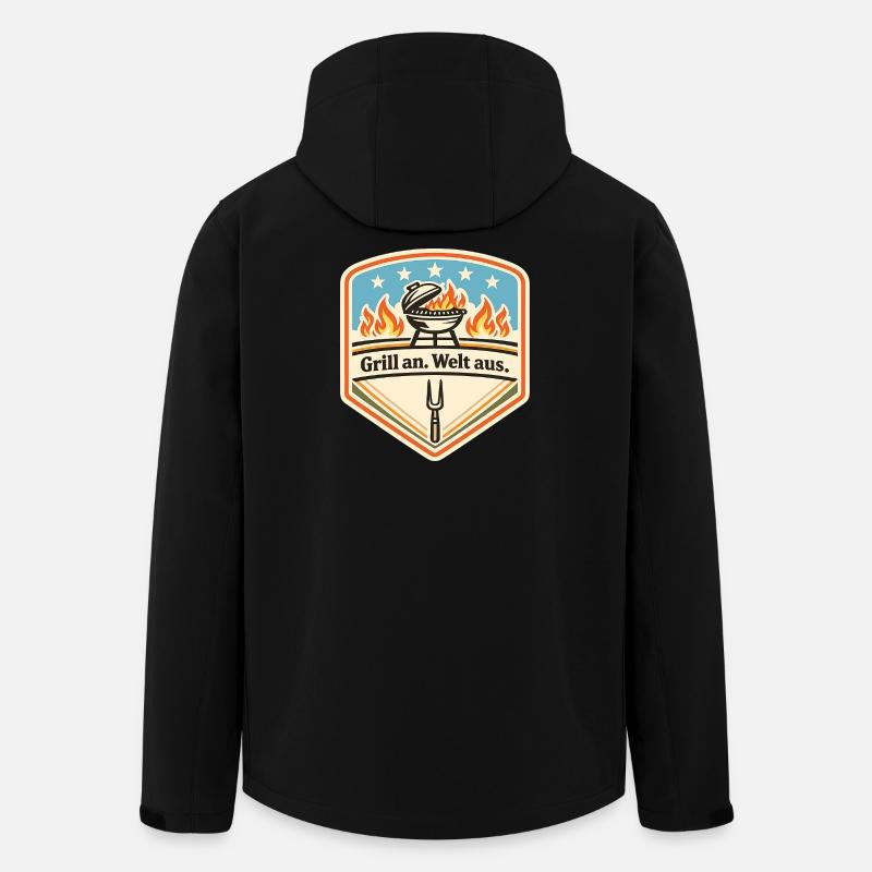Grill Abzeichen Welt Aus Patch - Recycelte Männer Softshell-Jacke von Stanley/Stella - Schwarz