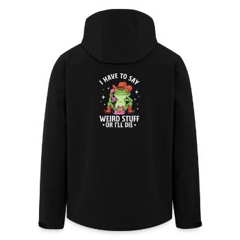 Frog Weird Stuff Meme - Men’s Recycled Softshell Jacket by Stanley/Stella - black - Back - AI Model Male 185 light (185cm)