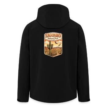 Saguaro National Park Emblem - Recycelte Männer Softshell-Jacke von Stanley/Stella - Schwarz - Hinten - AI Model Male 185 light (185cm)