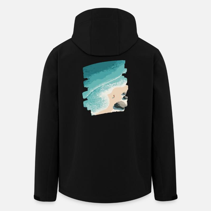 Beach Sea Palm Trees - Men’s Recycled Softshell Jacket by Stanley/Stella - black