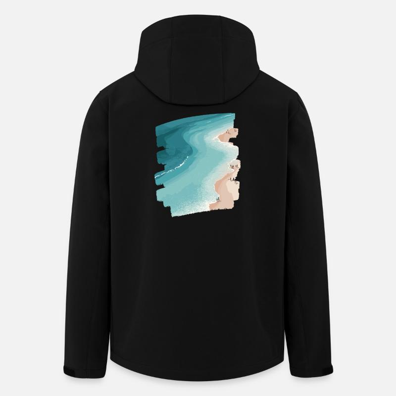 Strand Meer Palmen Retro - Recycelte Männer Softshell-Jacke von Stanley/Stella - Schwarz