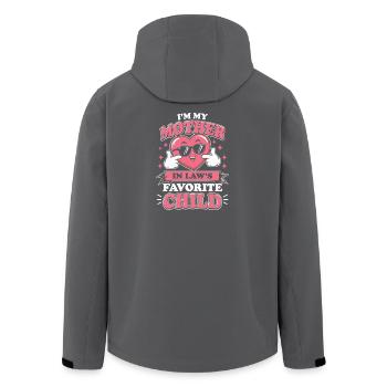 Mother-in-law Favorite Child Heart - Men’s Recycled Softshell Jacket by Stanley/Stella - anthracite - Back - AI Model Male 185 light (185cm)