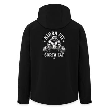 Kinda Fit Sorta Fat Bär Gewichtheben - Recycelte Männer Softshell-Jacke von Stanley/Stella - Schwarz - Hinten - AI Model Male 185 light (185cm)