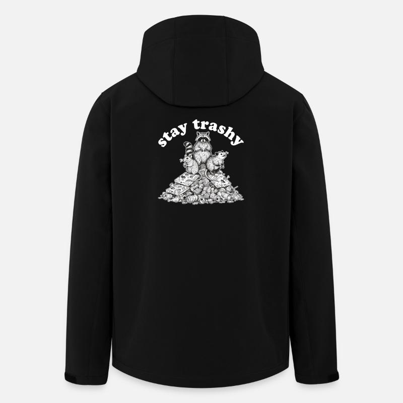 Stay Trashy Raccoon Opossum Skunk - Men’s Recycled Softshell Jacket by Stanley/Stella - black