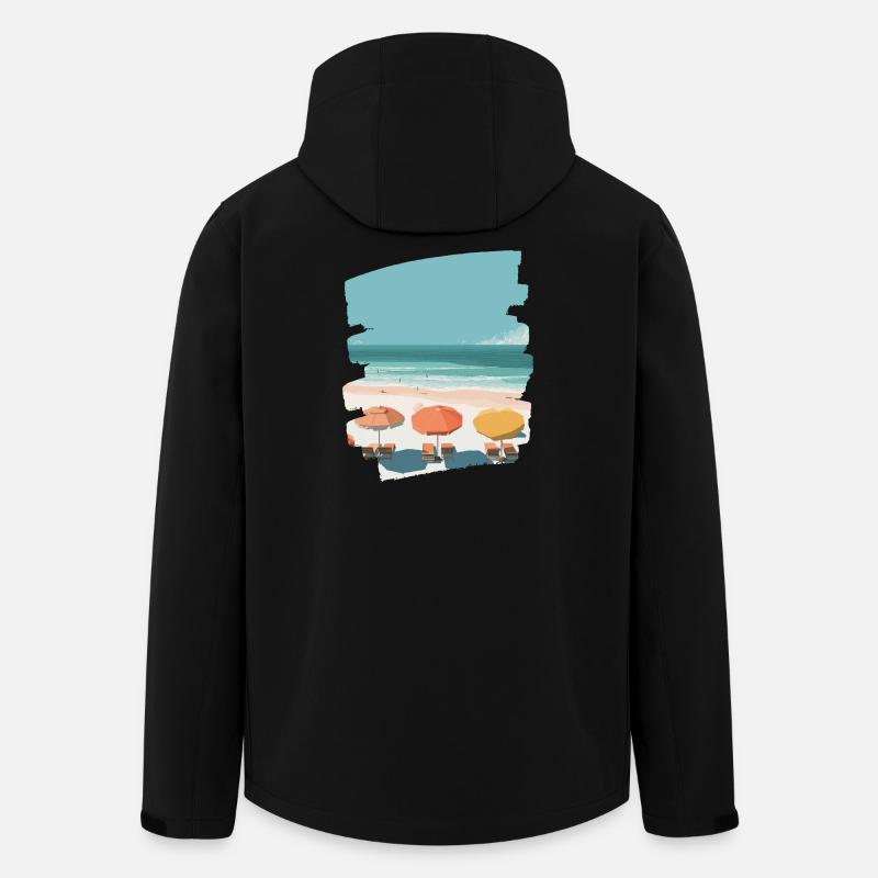 Strand Meer Palmen - Recycelte Männer Softshell-Jacke von Stanley/Stella - Schwarz