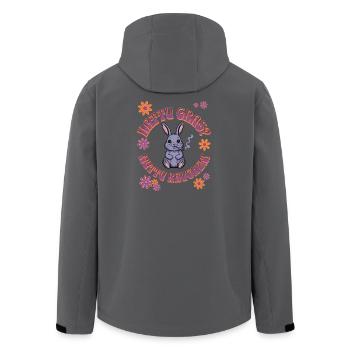Canabis Rabbit - Hattu Grass? - Men’s Recycled Softshell Jacket by Stanley/Stella - black - Back - AI Model Male 185 light (185cm)