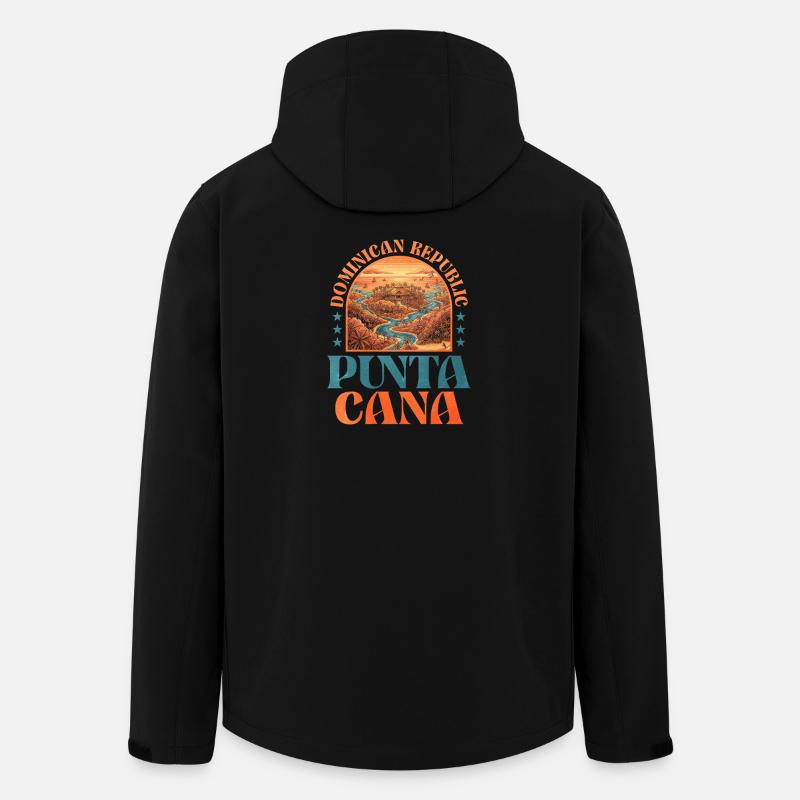 Punta Cana Tropical Island Design - Men’s Recycled Softshell Jacket by Stanley/Stella - black
