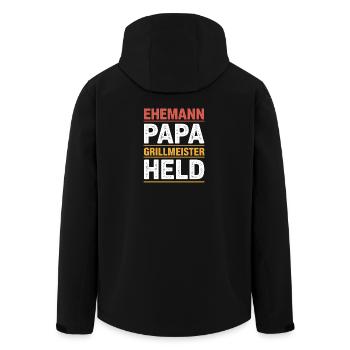 Dad Grill Master Hero for Father's Day BBQ - Men’s Recycled Softshell Jacket by Stanley/Stella - black - Back - AI Model Male 185 light (185cm)
