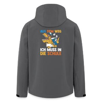 Kita Erste Klasse Dinosaurier Schüler Kindergarten - Recycelte Männer Softshell-Jacke von Stanley/Stella - Schwarz - Hinten - AI Model Male 185 light (185cm)