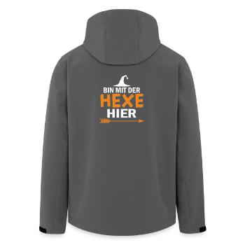 Bin mit der Hexe Hier – Hexen Humor  - Recycelte Männer Softshell-Jacke von Stanley/Stella - Schwarz - Hinten - AI Model Male 185 light (185cm)