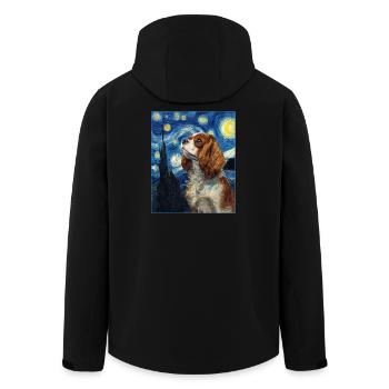 Cavalier King Charles Spaniel - Recycelte Männer Softshell-Jacke von Stanley/Stella - Schwarz - Hinten - AI Model Male 185 light (185cm)
