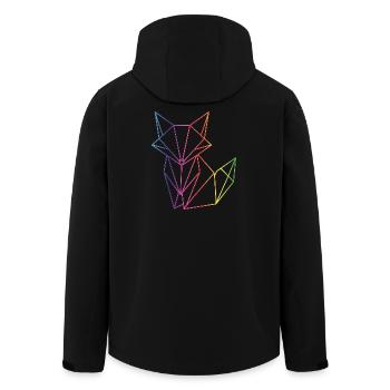 Fuchs Linien Geometrie modernes Motiv  - Recycelte Männer Softshell-Jacke von Stanley/Stella - Schwarz - Hinten - AI Model Male 185 light (185cm)