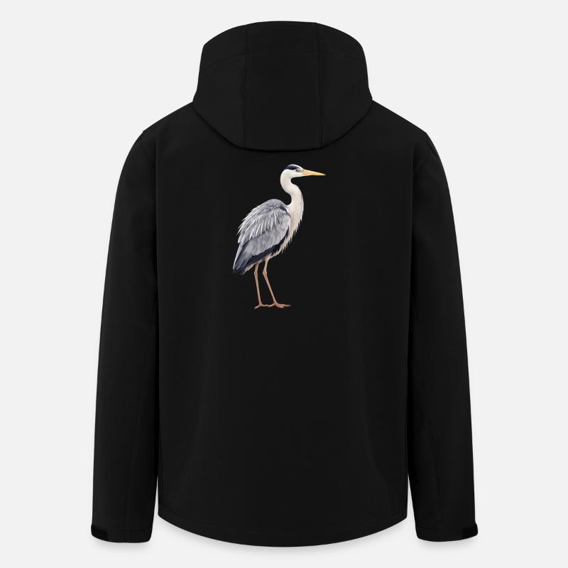 Realistischer Graureiher - Recycelte Männer Softshell-Jacke von Stanley/Stella - Schwarz