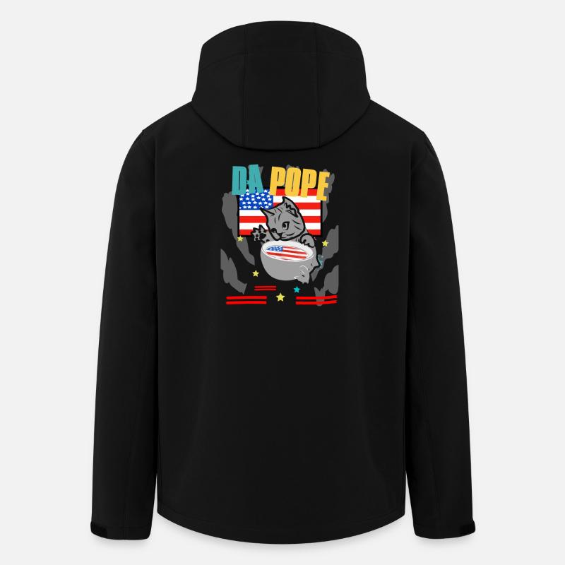 Da pape Cool cat American Flag - Veste softshell homme en polyester recyclé Stanley/Stella - noir