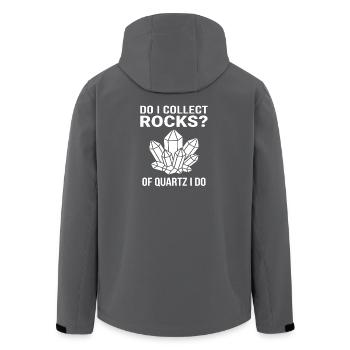 Funny Of Quartz I Do Rock Collector Geology Pun  - Men’s Recycled Softshell Jacket by Stanley/Stella - black - Back - AI Model Male 185 light (185cm)