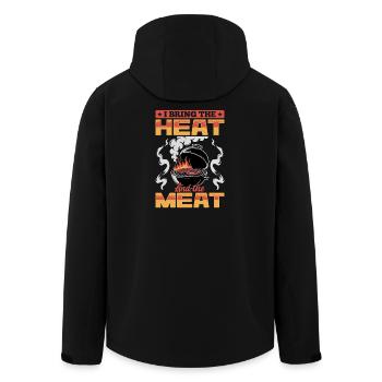 BBQ Grilling Meat Smoking Barbecue - Men’s Recycled Softshell Jacket by Stanley/Stella - black - Back - AI Model Male 185 light (185cm)