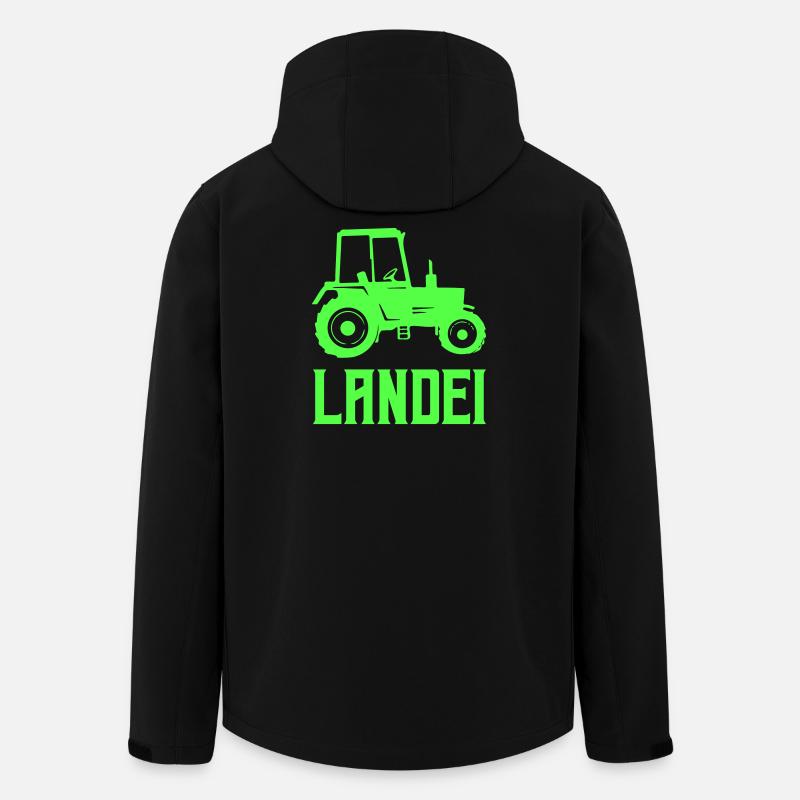 Traktor Silhouette Landei - Recycelte Männer Softshell-Jacke von Stanley/Stella - Schwarz
