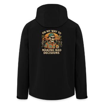 Holiday Humor On My Way To Making Bad Decisions - Men’s Recycled Softshell Jacket by Stanley/Stella - black - Back - AI Model Male 185 light (185cm)