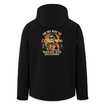 Holiday Humor On My Way To Making Bad Decisions - Men’s Recycled Softshell Jacket by Stanley/Stella - black - Back - AI Model Male 185 light (185cm)