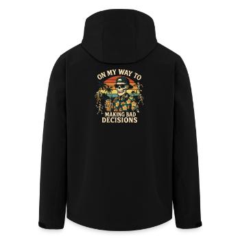 Holiday Humor On My Way To Making Bad Decisions - Men’s Recycled Softshell Jacket by Stanley/Stella - black - Back - AI Model Male 185 light (185cm)