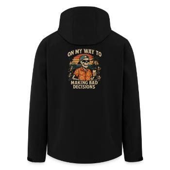 Holiday Humor On My Way To Making Bad Decisions - Men’s Recycled Softshell Jacket by Stanley/Stella - black - Back - AI Model Male 185 light (185cm)