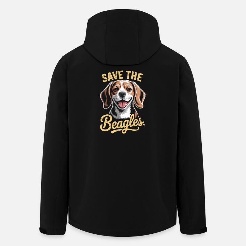 Save the Beagles Illustration - Men’s Recycled Softshell Jacket by Stanley/Stella - black