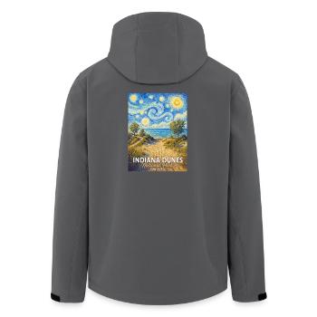 Parc national des Dunes de l’Indiana, Indiana - Veste softshell homme en polyester recyclé Stanley/Stella - noir - Dos - AI Model Male 185 light (185cm)