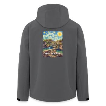 Hot Springs National Park Vivid Vista - Men’s Recycled Softshell Jacket by Stanley/Stella - black - Back - AI Model Male 185 light (185cm)
