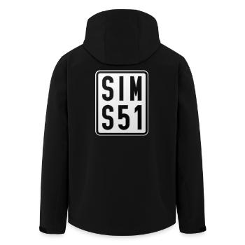 Plaque d’immatriculation du Simson S51 Mobylette - Veste softshell homme en polyester recyclé Stanley/Stella - noir - Dos - AI Model Male 185 light (185cm)