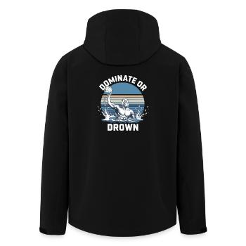 Dominate Or Drown Water Polo Motif - Men’s Recycled Softshell Jacket by Stanley/Stella - black - Back - AI Model Male 185 light (185cm)