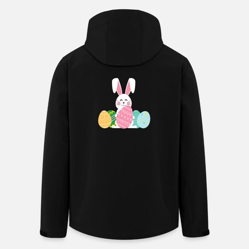 Pastell-Osterhase mit Eiern - Recycelte Männer Softshell-Jacke von Stanley/Stella - Schwarz