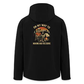 Camping Humor On My Way To Making Bad Decisions  - Recycelte Männer Softshell-Jacke von Stanley/Stella - Schwarz - Hinten - AI Model Male 185 light (185cm)
