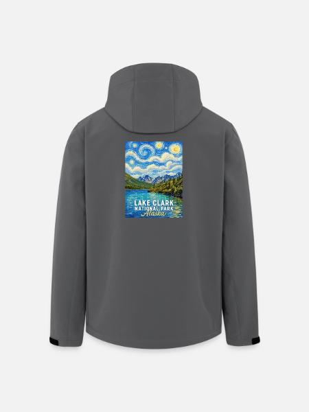 Lake Clark Alaska Landscape Art - Men’s Recycled Softshell Jacket by Stanley/Stella - black