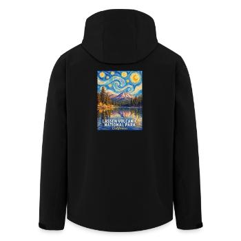 Let Volcano Night Poster California - Men’s Recycled Softshell Jacket by Stanley/Stella - black - Back - AI Model Male 185 light (185cm)