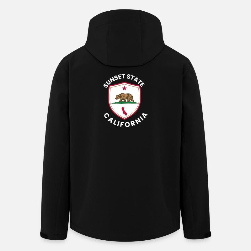 Sunset State California Badge - Men’s Recycled Softshell Jacket by Stanley/Stella - black