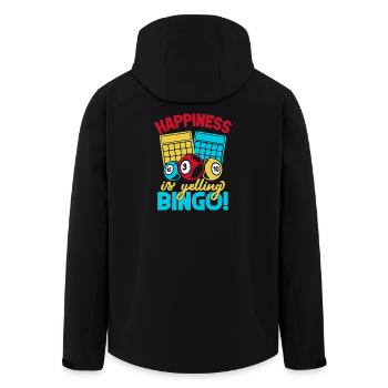 Bingo Game Happiness Is Yelling Bingo - Men’s Recycled Softshell Jacket by Stanley/Stella - black - Back - AI Model Male 185 light (185cm)