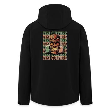Tiki Kultur Tiki Kopf Cocktail Vibes Retro - Recycelte Männer Softshell-Jacke von Stanley/Stella - Schwarz - Hinten - AI Model Male 185 light (185cm)