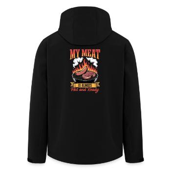 BBQ Grilling Meat Smoking Barbecue - Men’s Recycled Softshell Jacket by Stanley/Stella - black - Back - AI Model Male 185 light (185cm)
