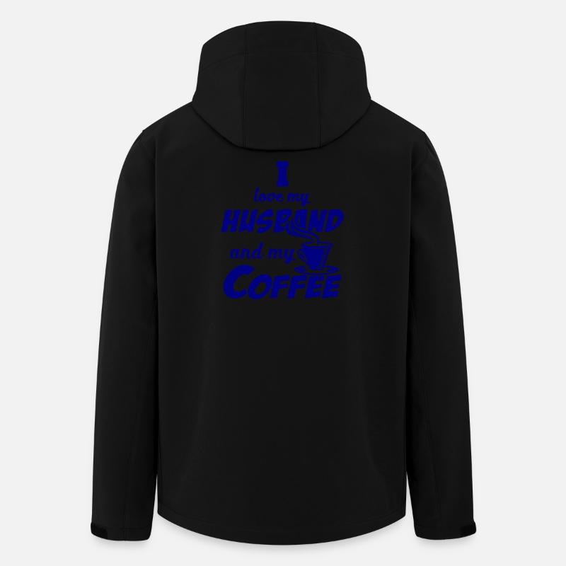 Liebes-Ehemann und Kaffee-Zitat - Recycelte Männer Softshell-Jacke von Stanley/Stella - Schwarz