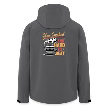 BBQ Grilling Meat Smoking Barbecue - Men’s Recycled Softshell Jacket by Stanley/Stella - black - Back - AI Model Male 185 light (185cm)