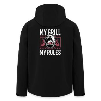 BBQ Grilling Meat Smoking Barbecue - Men’s Recycled Softshell Jacket by Stanley/Stella - black - Back - AI Model Male 185 light (185cm)