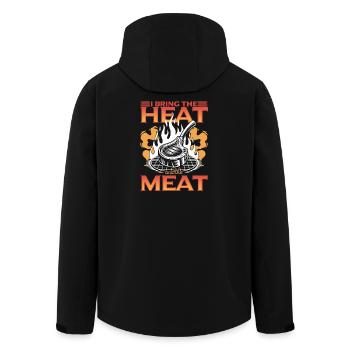 BBQ Grilling Meat Smoking Barbecue - Men’s Recycled Softshell Jacket by Stanley/Stella - black - Back - AI Model Male 185 light (185cm)