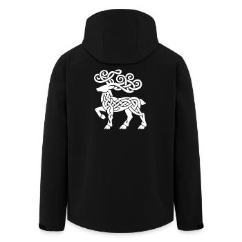 Celtic Knotwork Deer - Men’s Recycled Softshell Jacket by Stanley/Stella - black - Back - AI Model Male 185 light (185cm)