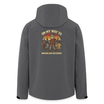 Humour de camping en route vers de mauvaises décisions - Veste softshell homme en polyester recyclé Stanley/Stella - noir - Dos - AI Model Male 185 light (185cm)
