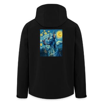 Great Dane - Men’s Recycled Softshell Jacket by Stanley/Stella - black - Back - AI Model Male 185 light (185cm)